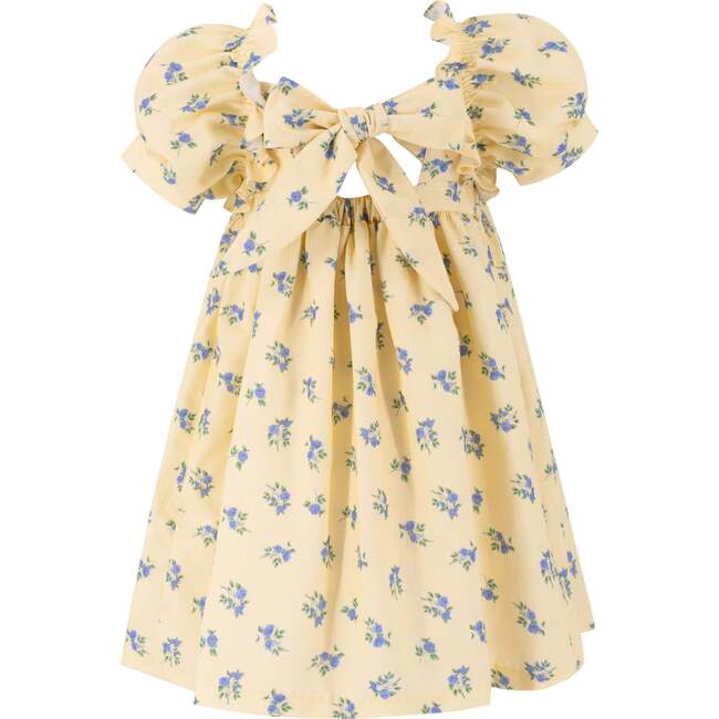 Positano Girl Puff Sleeve Dress, Yellow Floral - Dresses - 6