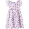 Positano Girls Flutter Sleeve Dress, Lavender Floral - Dresses - 6