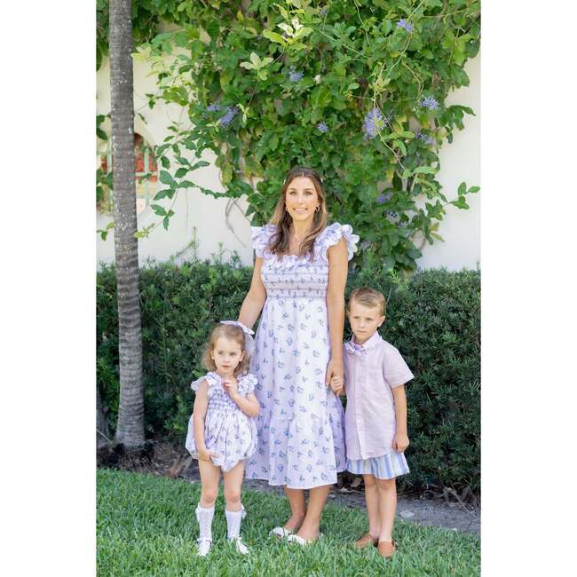 Positano Women's Flutter Sleeve Violet Dress, Lavender - Dresses - 7