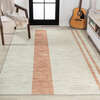 Raita Modern Distressed Stripe Machine-Washable Area Rug, Ivory/Peach - Rugs - 2
