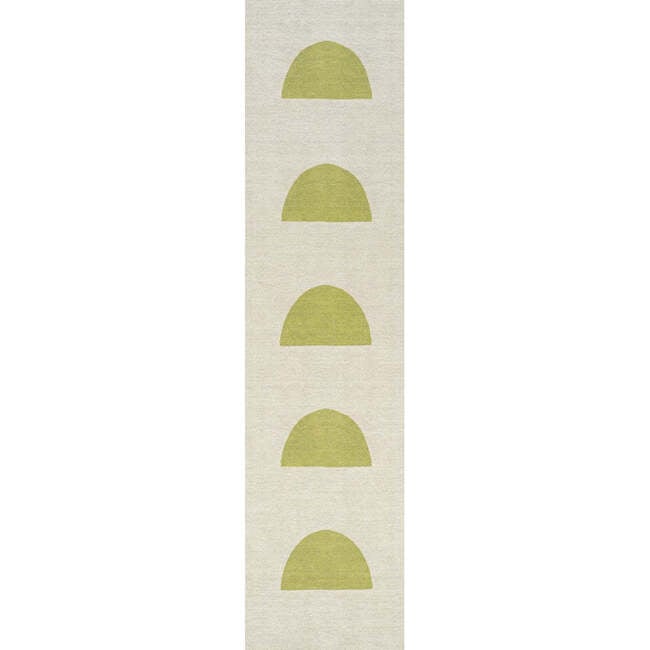 Luola Minimalist Geometric Machine-Washable Area Rug, Cream/Moss - Rugs - 3