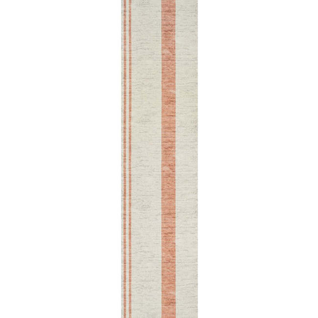 Raita Modern Distressed Stripe Machine-Washable Area Rug, Ivory/Peach - Rugs - 3