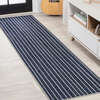 Rand Distressed Ticking Stripe Machine-Washable Area Rug, Navy/Gray - Rugs - 4
