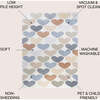 Dila Modern Hearts Geometric Machine-Washable Area Rug, Ivory/Blue/Orange - Rugs - 5