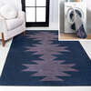Chayton Minimalist Geometric Machine-Washable Area Rug, Navy/Purple - Rugs - 2 - thumbnail