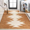 Chayton Minimalist Geometric Machine-Washable Area Rug, Terracotta/Cream - Rugs - 2