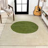 Cirkel Minimalist Geometric Dot Machine-Washable Area Rug, Cream/Green - Rugs - 3 - thumbnail