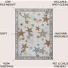 Star Gazer Geometric Machine-Washable Area Rug, Ivory/Blue/Orange - Rugs - 6