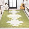 Chayton Minimalist Geometric Machine-Washable Area Rug, Moss/Cream - Rugs - 2 - thumbnail