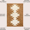 Chayton Minimalist Geometric Machine-Washable Area Rug, Terracotta/Cream - Rugs - 5