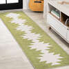 Chayton Minimalist Geometric Machine-Washable Area Rug, Moss/Cream - Rugs - 4 - thumbnail