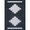 Adriel Geometric Medallion Machine-Washable Area Rug, Navy/Light Gray - Rugs - 1 - thumbnail