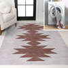 Chayton Minimalist Geometric Machine-Washable Area Rug, Grey/Brown - Rugs - 2 - thumbnail