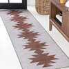 Chayton Minimalist Geometric Machine-Washable Area Rug, Grey/Brown - Rugs - 4 - thumbnail