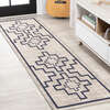 Ashkii Minimalist Medallion Machine-Washable Area Rug, Ivory/Dark Gray - Rugs - 5 - thumbnail