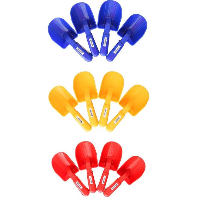 Small Sand Scoop 12 Pack (4 red, 4 blue, 4 yellow)