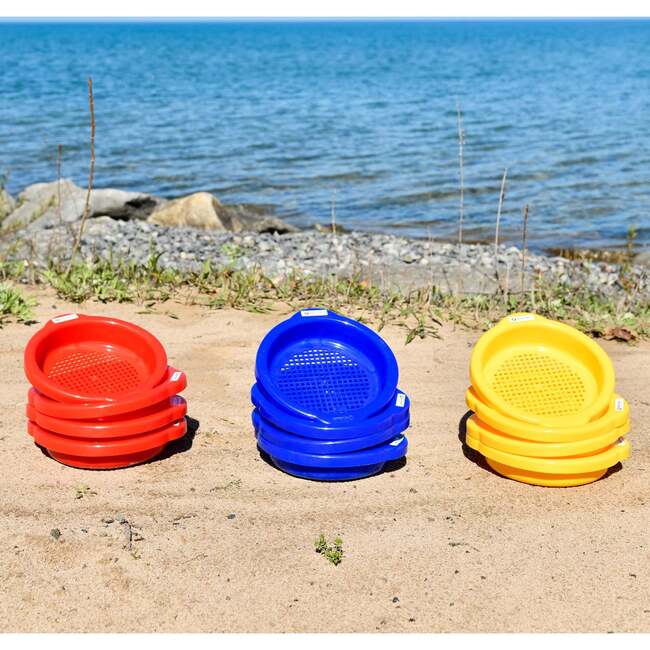 Small Sand Sieve 12 Pack (4 red, 4 yellow, 4 blue)