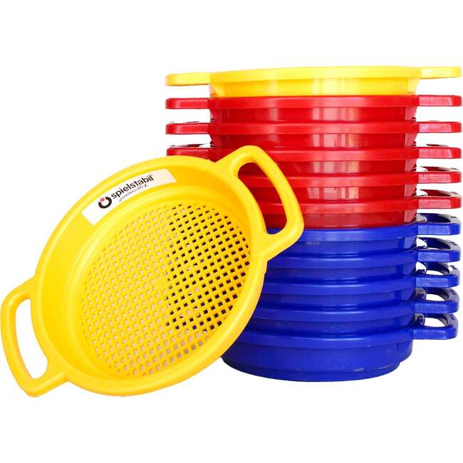 Large Sand Sieve 12 Pack (5 red, 5 blue, 2 yellow)