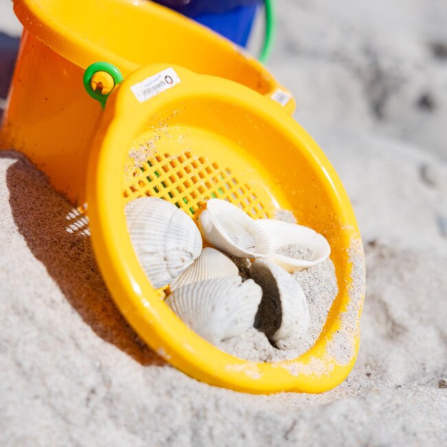 Small Sand Sieve 3 Pack (1 red, 1 yellow, 1 blue) - Water Toys - 5
