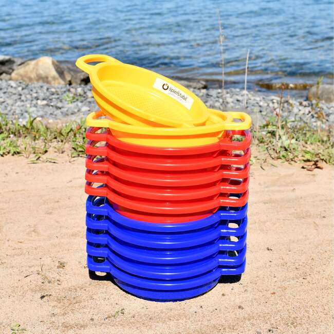 Large Sand Sieve 12 Pack (5 red, 5 blue, 2 yellow)