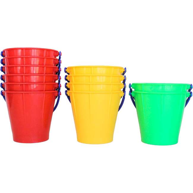 Large Sand Pail 12 Pack (6 red, 4 yellow, 2 green)