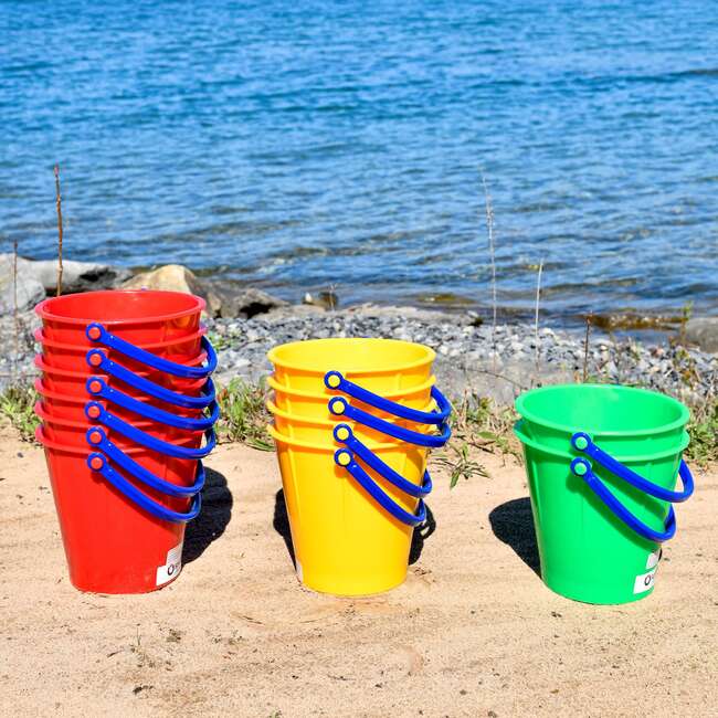 Large Sand Pail 12 Pack (6 red, 4 yellow, 2 green)