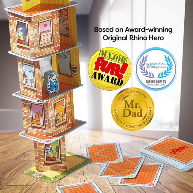 Giant Rhino Hero XXL Stacking Cards Game - Games - 5