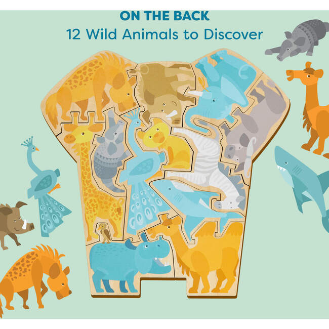 Elephant 2-in-1 Wooden Puzzle - Wooden Puzzles - 4