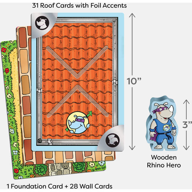 Giant Rhino Hero XXL Stacking Cards Game - Games - 6