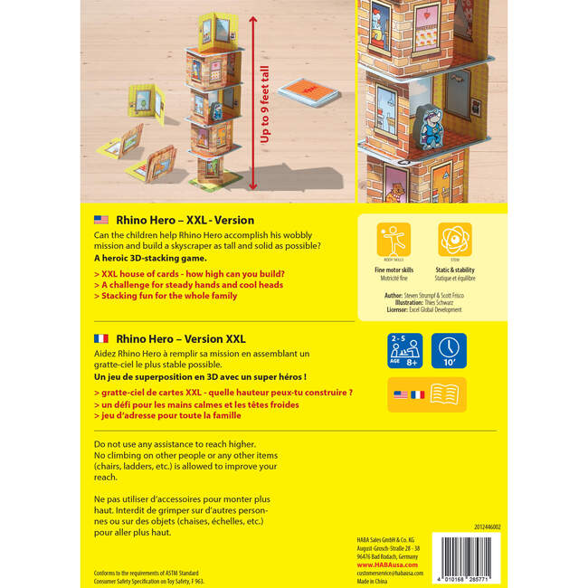 Giant Rhino Hero XXL Stacking Cards Game - Games - 7