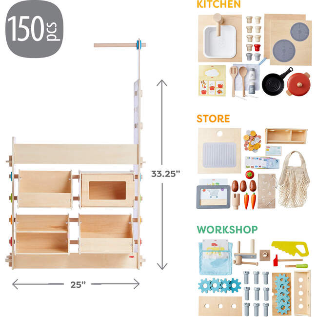 Creative Play 3 in 1 – Play Kitchen, Store & Workshop - Play Kitchens - 4