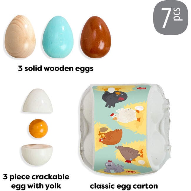Creative Play – Wooden Eggs Play Food Set - Play Food - 6