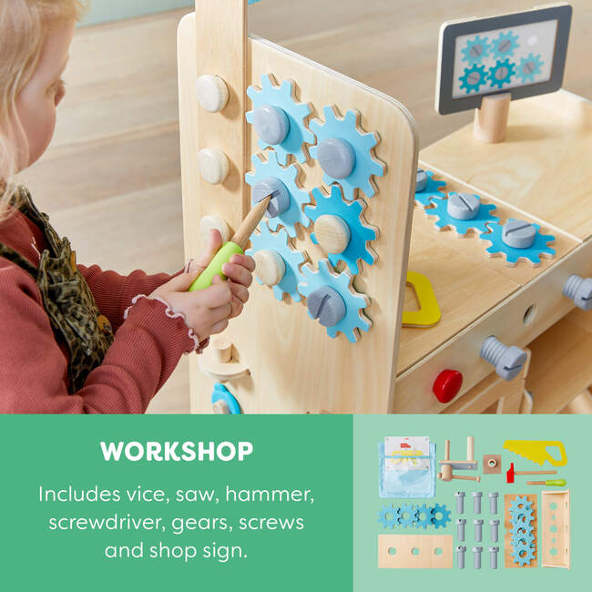 Creative Play 3 in 1 – Play Kitchen, Store & Workshop - Play Kitchens - 7