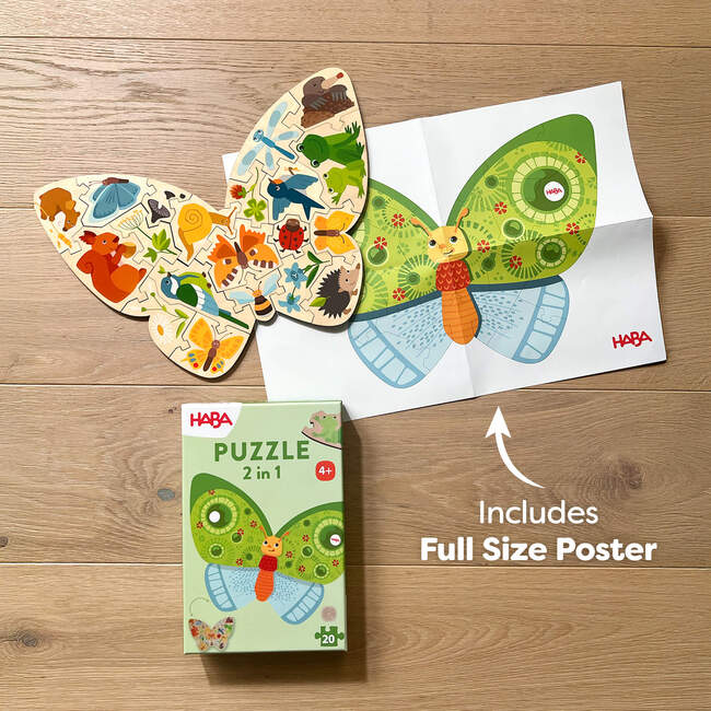 Butterfly 2-in-1 Wooden Puzzle - Wooden Puzzles - 5
