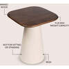 Skye 18" Modern Rustic Square Wood/Metal Accent Table, Walnut Wood/Warm Ivory - Accent Tables - 3
