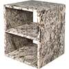 Sloane 20" Modern Natural Marble Handmade Rectangular 2-Shelf End Table, Beige/Dark Taupe - Accent Tables - 1 - thumbnail