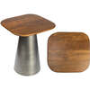 Skye 18" Modern Rustic Square Wood/Metal Accent Table, Honey Wood/Oxidized Nickel - Accent Tables - 1 - thumbnail