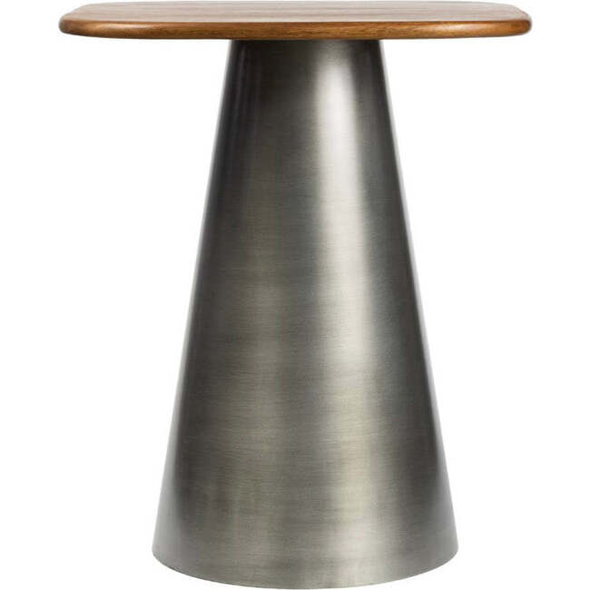 Skye 18" Modern Rustic Square Wood/Metal Accent Table, Honey Wood/Oxidized Nickel - Accent Tables - 4