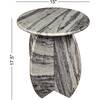 Venus 17.5" Contemporary Natural Marble Handmade X-Shaped End Table, Gray/Black - Accent Tables - 4