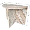 Patrice 20" Art Deco Minimalist Natural Marble Handmade Demilune Side Table, Pink/Beige/White - Accent Tables - 5