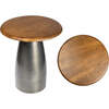 Otto 18" Modern Rustic Round Wood/Metal Accent Table, Honey Wood/Oxidized Nickel - Accent Tables - 1 - thumbnail