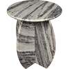 Venus 17.5" Contemporary Natural Marble Handmade X-Shaped End Table, Gray/Black - Accent Tables - 6