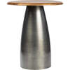 Otto 18" Modern Rustic Round Wood/Metal Accent Table, Honey Wood/Oxidized Nickel - Accent Tables - 4