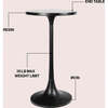 Nysha 25" Modern Bohemian Metal/Resin Inlay Top Pedestal Drink Table and Decorative End Table, Black/White - Accent Tables - 3