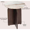 Naomi 18" Rustic Minimalist Marble/Wood X-Base Accent Table, White Marble/Walnut Wood - Accent Tables - 3 - thumbnail