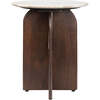 Naomi 18" Rustic Minimalist Marble/Wood X-Base Accent Table, White Marble/Walnut Wood - Accent Tables - 4 - thumbnail
