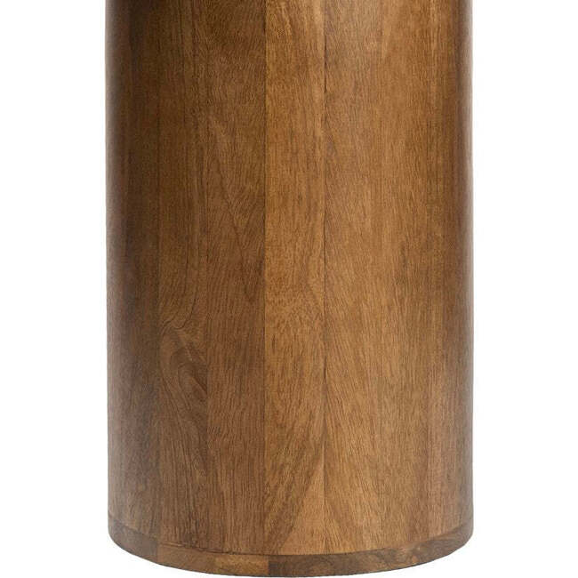 Milos 18" Rustic Minimalist Square Marble/Wood Accent Table, White Marble/Honey Wood - Accent Tables - 5