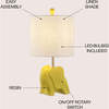 Koda 17.5" Eclectic Southwestern Resin/Iron Elephant LED Kids' Table Lamp, Yellow - Lighting - 2