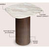 Milos 18" Rustic Minimalist Square Marble/Wood Accent Table, White Marble/Walnut Wood - Accent Tables - 3