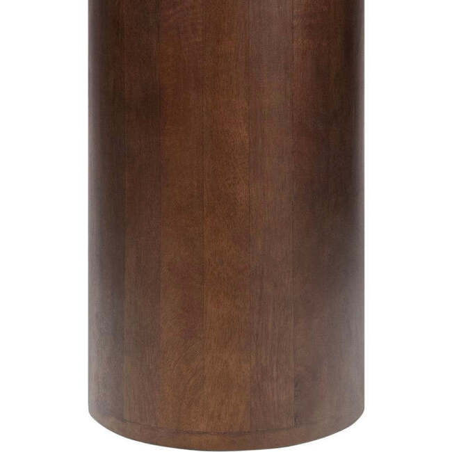 Milos 18" Rustic Minimalist Square Marble/Wood Accent Table, White Marble/Walnut Wood - Accent Tables - 5